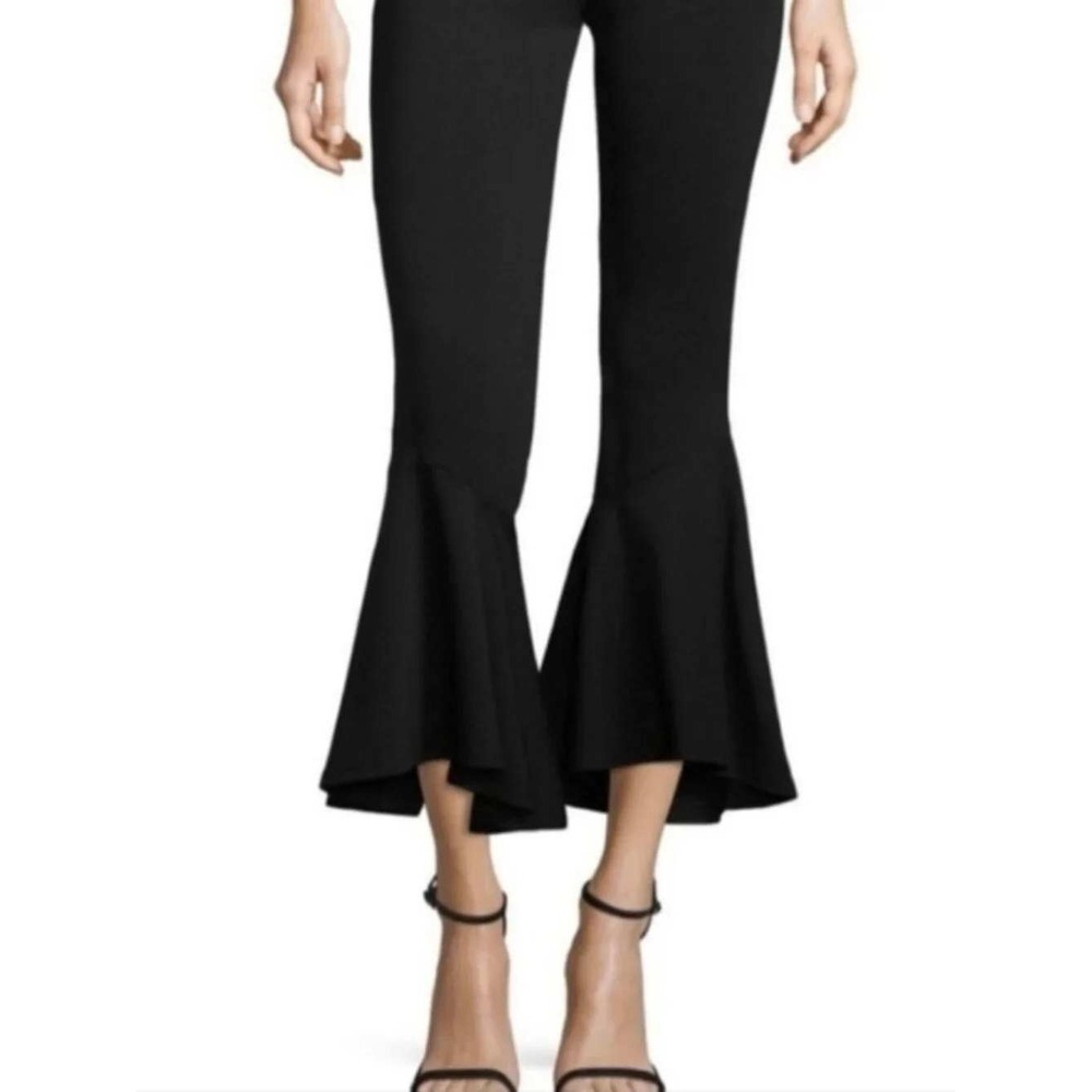 Walter Baker Dana Black Ruffle Bell Bottom Flare Pants Size M